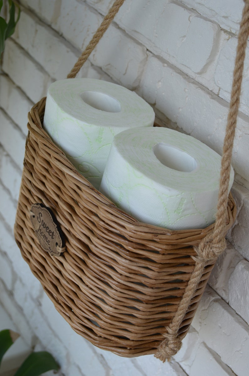 Hanging Basket for Storing Toilet Paper Wall Hanging Basket Etsy