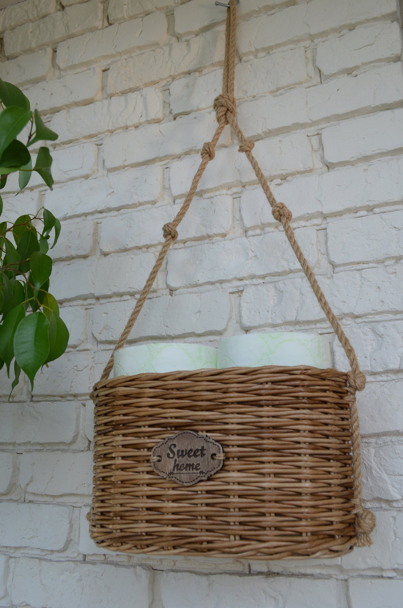 Hanging Basket for Storing Toilet Paper Wall Hanging Basket Etsy