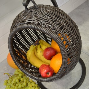 Wicker fruit basket hanging Fruit basket for kitchen Fruit storage basket Fruit holder Hanging basket for storing fruits and vegetables 画像 5