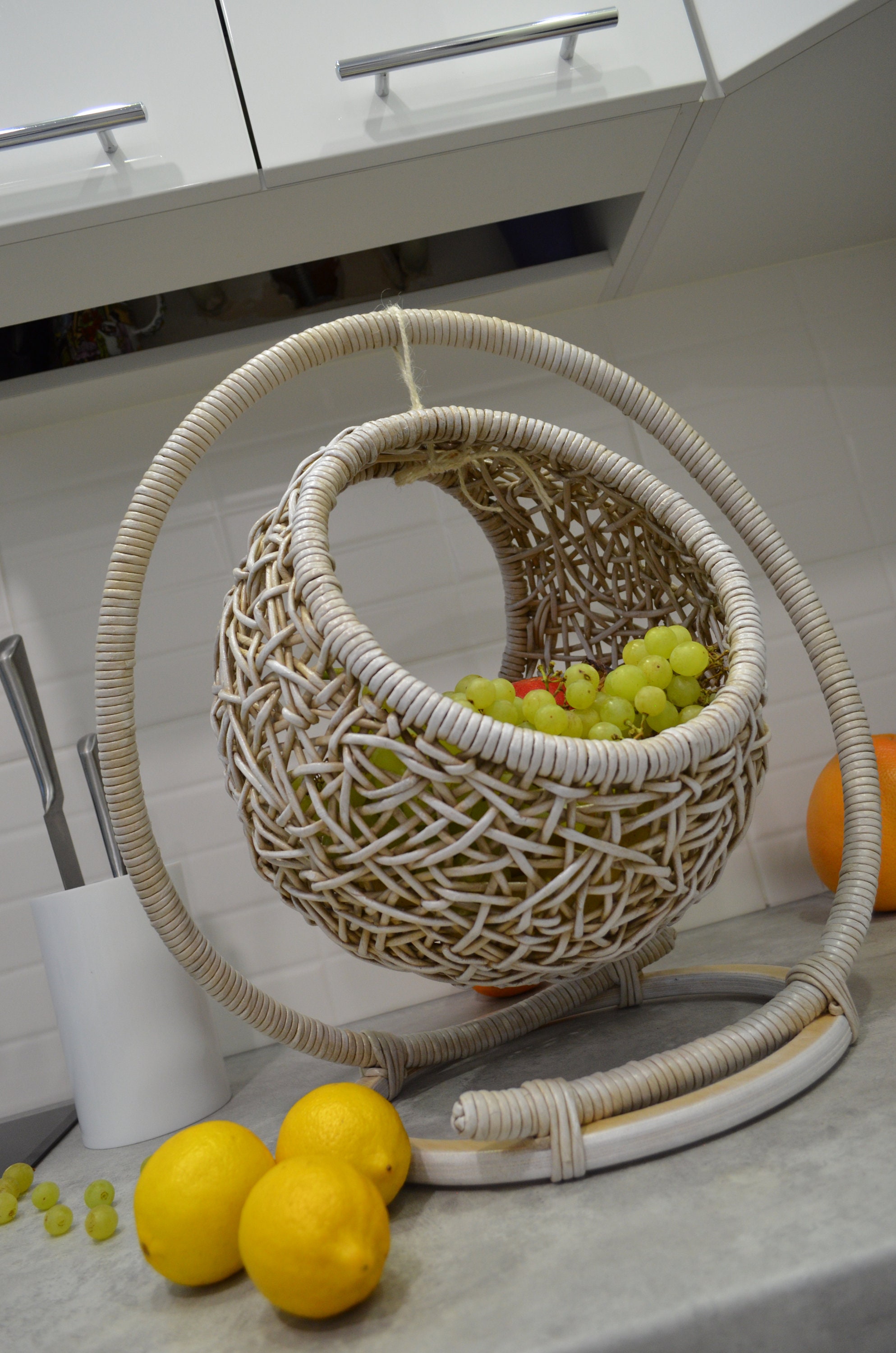 Obst Aufbewahrung Korb Obsthalter Wicker ObstKorb hängen | Etsy