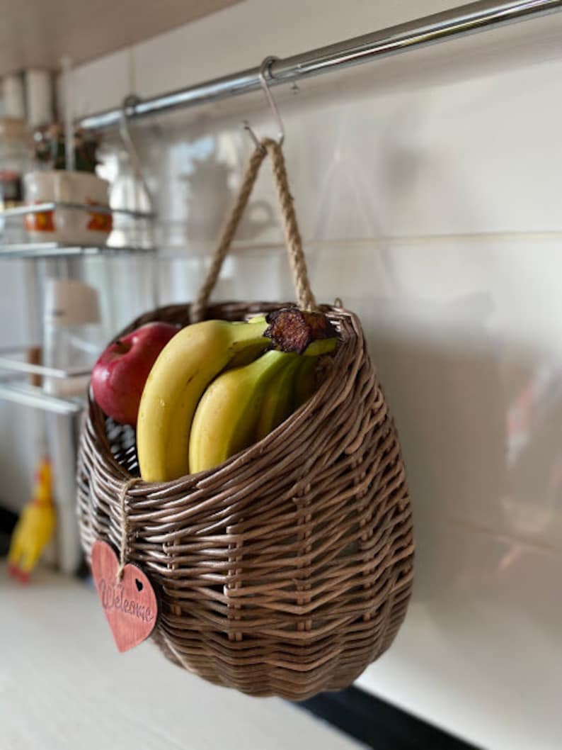Hanging Basket for Fruits Hanging Basket for Wall Wall Hanging Etsy