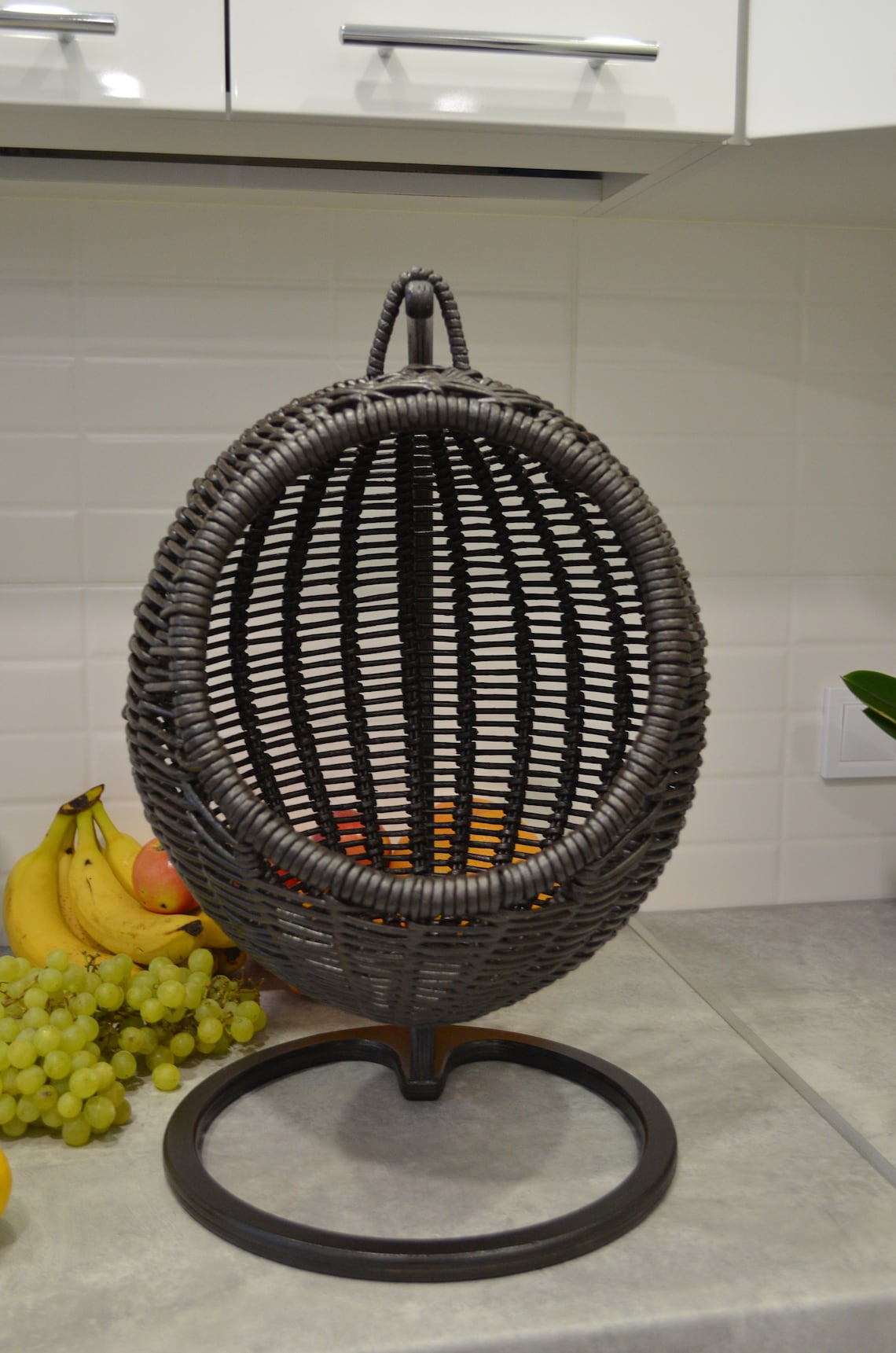 Wicker fruit basket hanging Fruit basket for kitchen Fruit Etsy