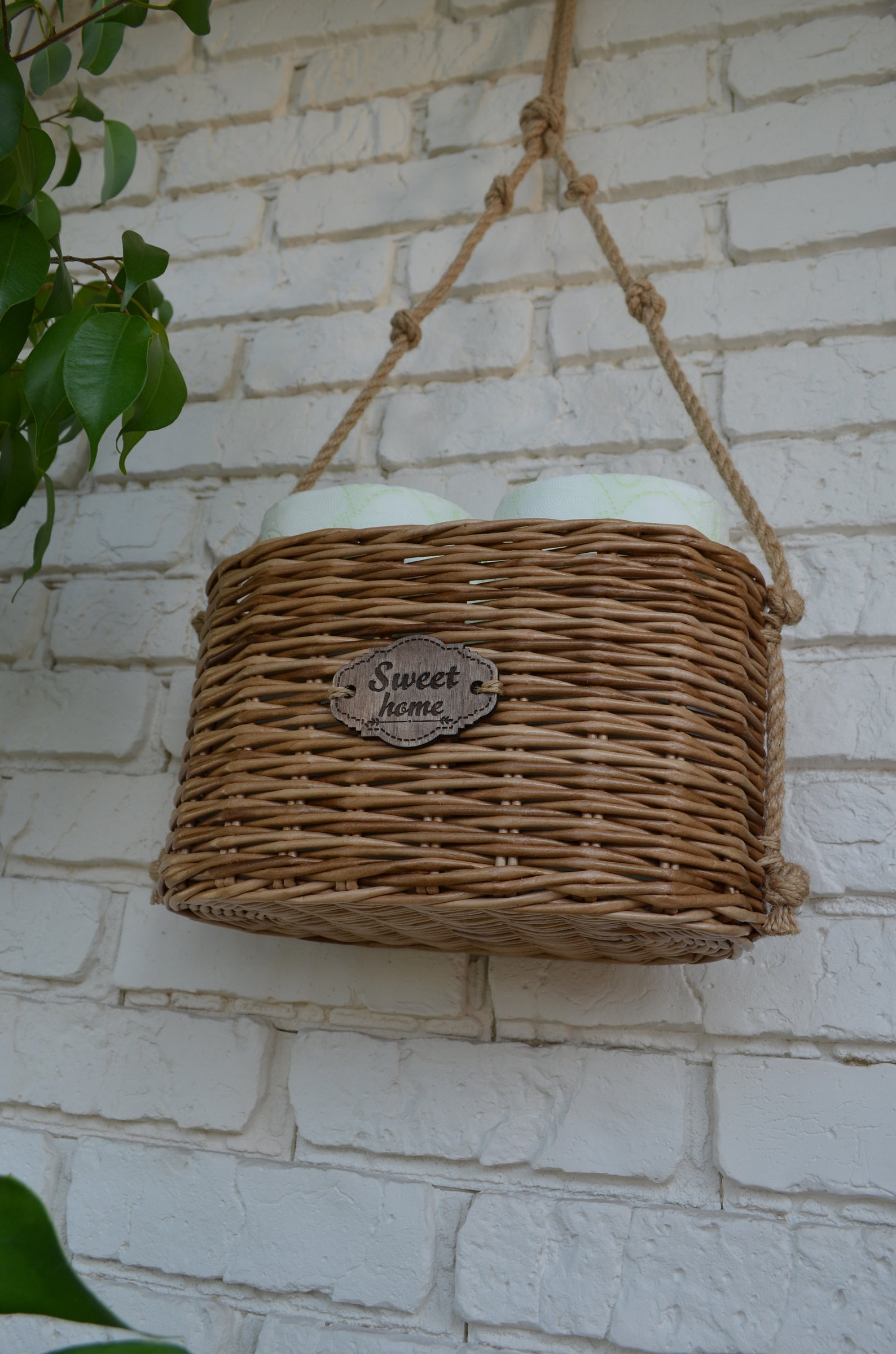 Hanging Basket for Storing Toilet Paper Wall Hanging Basket Etsy