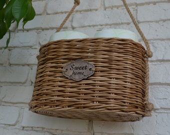 Dahey Panier De Rangement Tissé En Macramé Pour Réservoir De Toilettes, Décoration Bohème, Panier à Papier Toilette Pour Salle De Bain, Plateau De