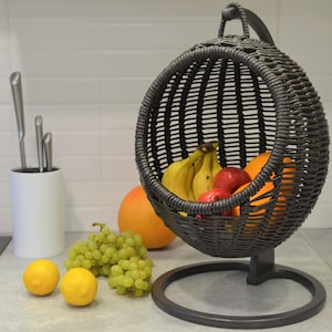 Wicker Fruit Basket Hanging Fruit Basket for Kitchen Fruit Storage Basket Fruit Holder Hanging Basket for Storing Fruits and Vegetables Etsy