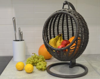 Wicker fruit basket hanging Fruit basket for kitchen Fruit storage basket Fruit holder Hanging basket for storing fruits and vegetables