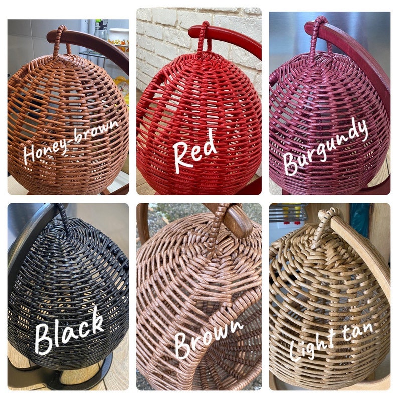 Wicker fruit basket hanging Fruit basket for kitchen Fruit storage basket Fruit holder Hanging basket for storing fruits and vegetables 画像 9