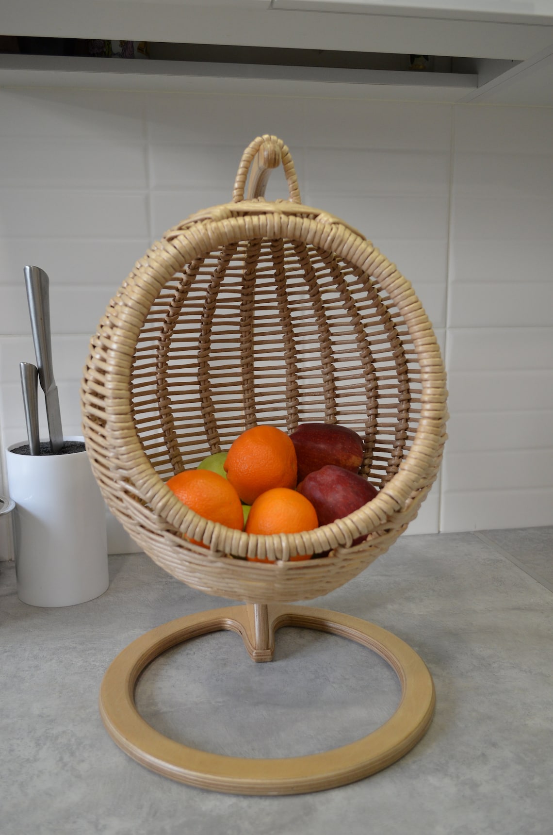 Wicker fruit basket hanging Fruit basket for kitchen Fruit | Etsy