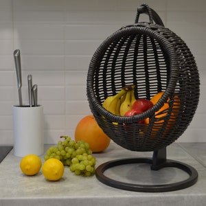 Wicker fruit basket hanging Fruit basket for kitchen Fruit storage basket Fruit holder Hanging basket for storing fruits and vegetables image 8