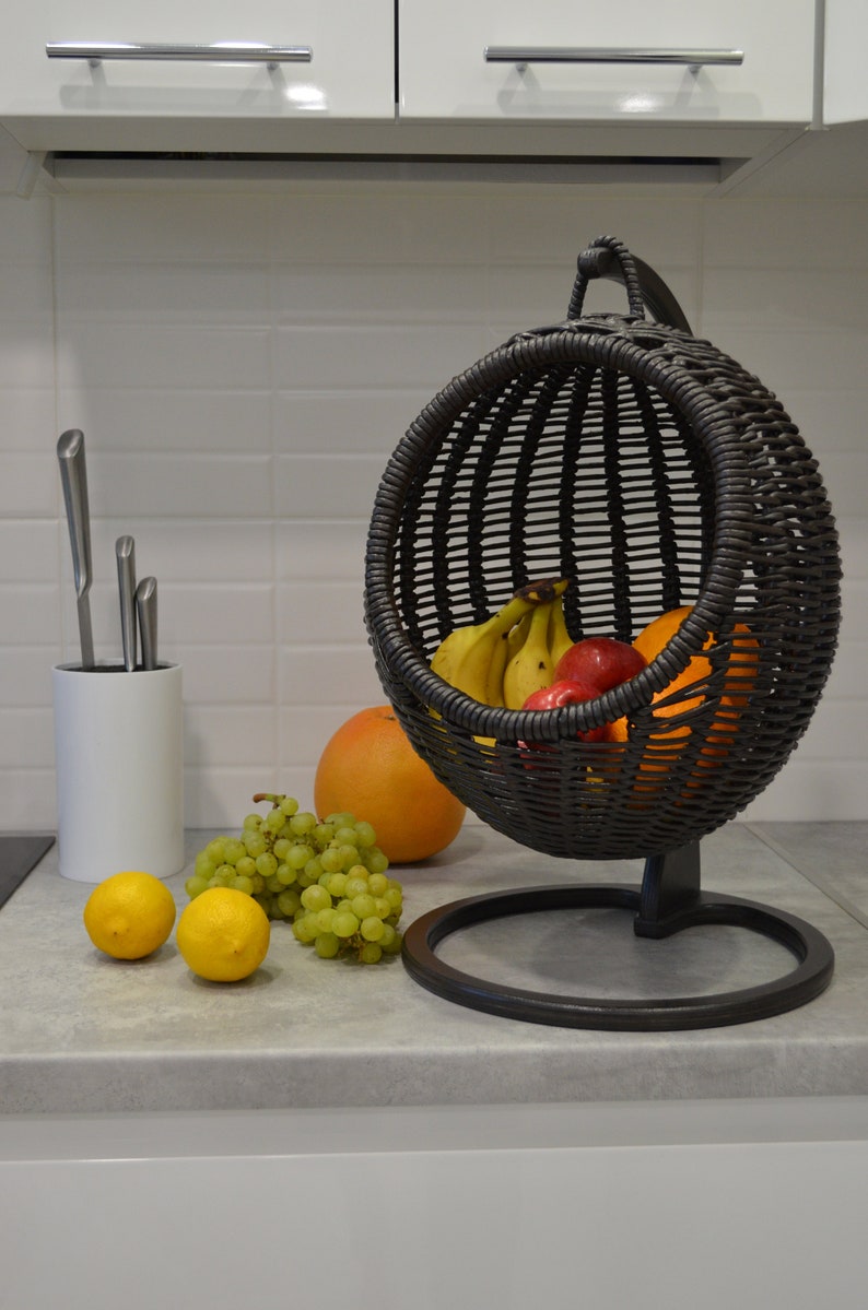 Wicker fruit basket hanging Fruit basket for kitchen Fruit storage basket Fruit holder Hanging basket for storing fruits and vegetables image 8