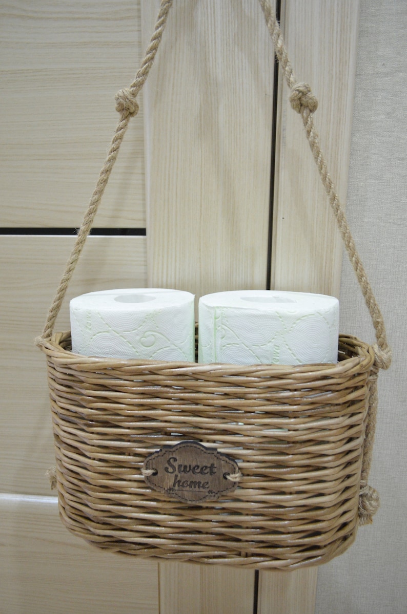 Hanging Basket for Storing Toilet Paper Wall Hanging Basket Etsy