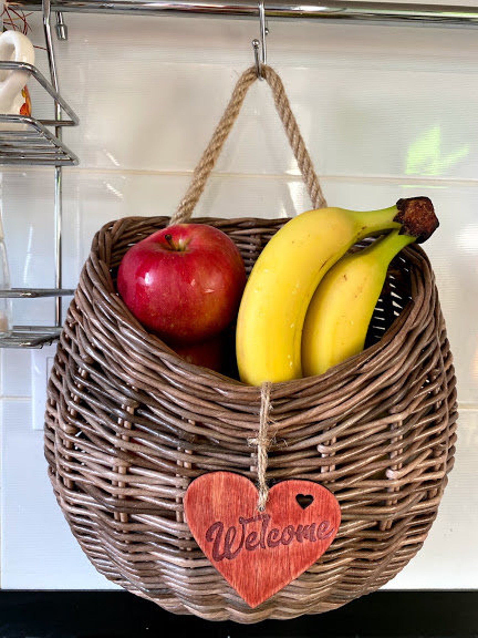 Hanging Basket for Fruits Hanging Basket for Wall Wall Hanging Etsy