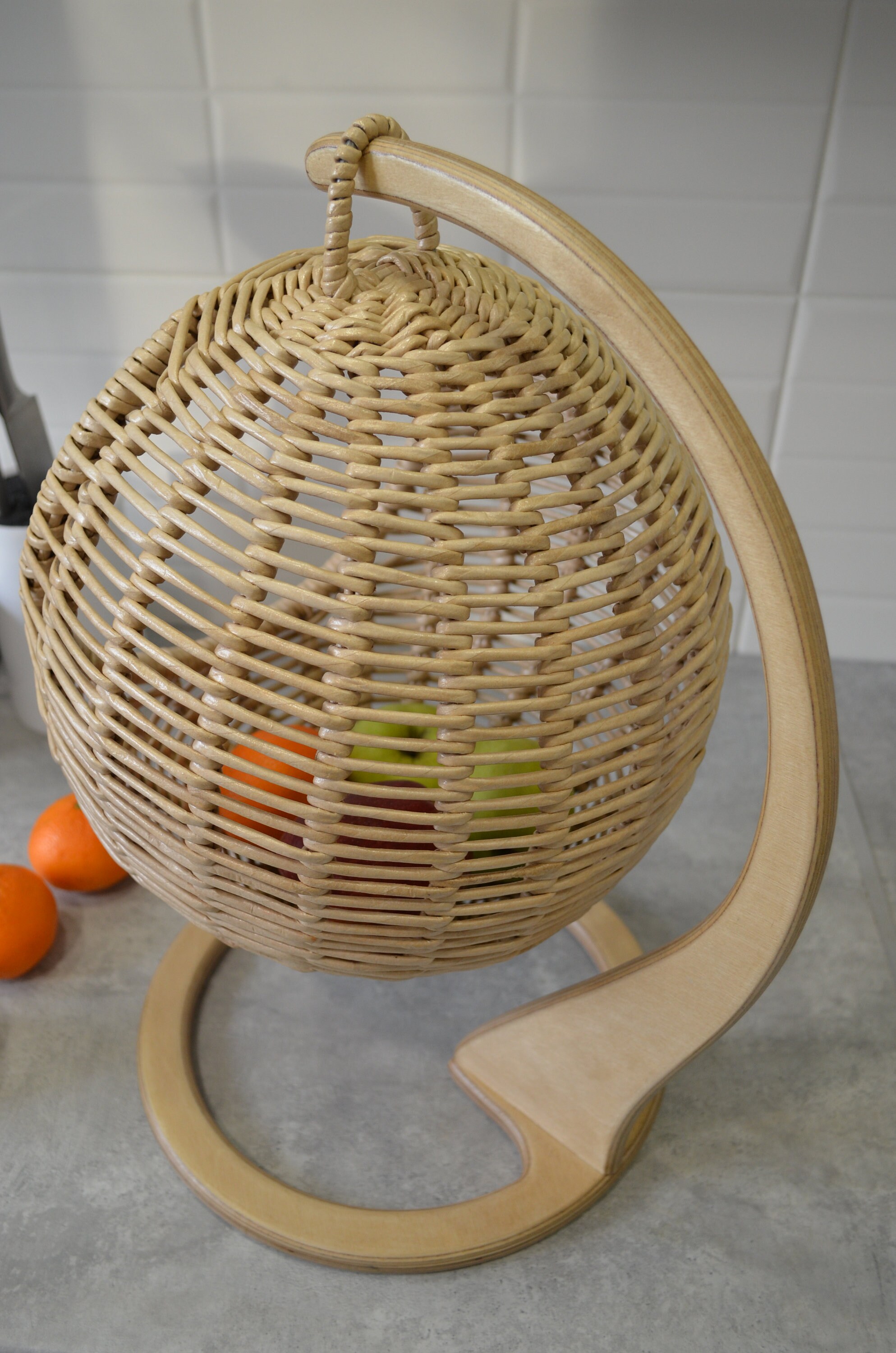 Wicker fruit basket hanging Fruit basket for kitchen Fruit Etsy