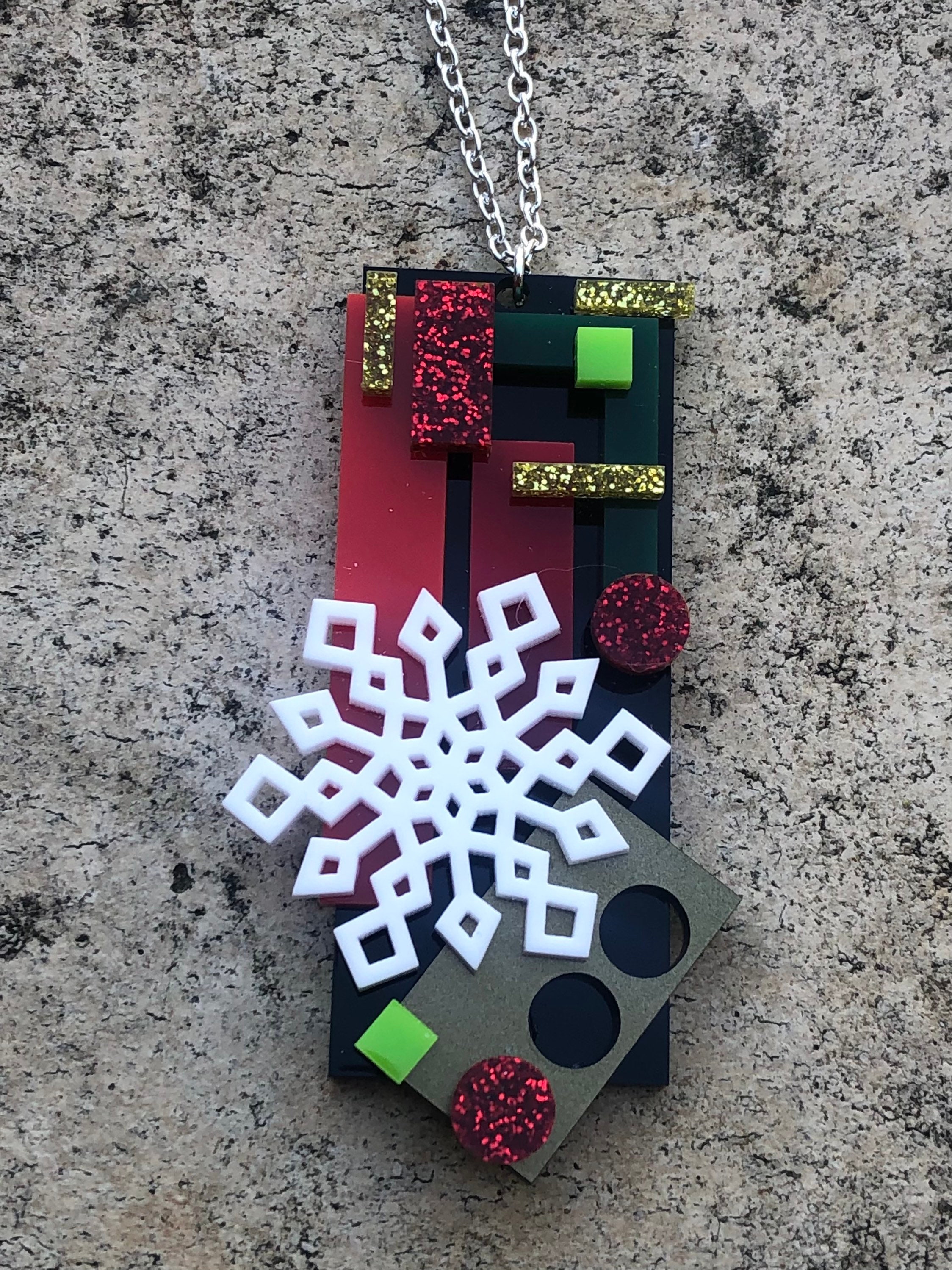 Laser Cut Acrylic Geometrical Pendant Necklace Recycled Etsy