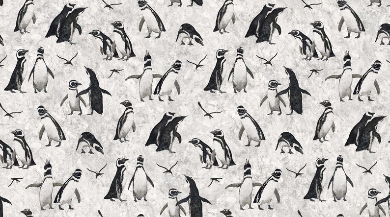86x86 Quilt Kit Shimmering Penguins Queen Size BACKING OPTIONAL