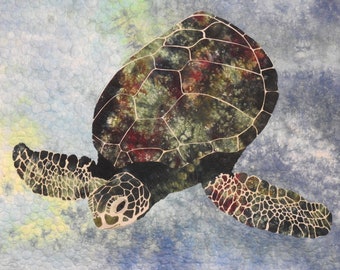 Turtle Encounter art quilt kit