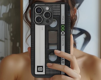 Vintage cassette tape phone case, Nostalgic iPhone cover, Old school Samsung galaxy, Music lover, 80s Google Pixel design, Antique retro