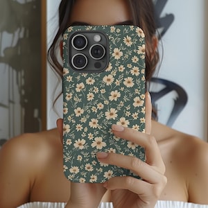 Green cottagecore phone case