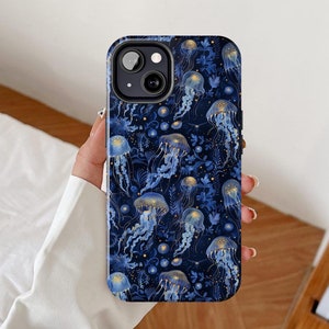Funda para teléfono con medusas, funda para iPhone inspirada en el océano, diseño para amantes de la vida marina, Samsung Galaxy con criaturas marinas, Google Pixel con estilo acuático oceánico