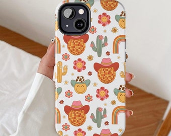 Disco cowgirl phone case, Western retro iPhone cases, Cowboy Samsung galaxy cover, Vintage Rodeo Google Pixel gift, Wild west gift for her
