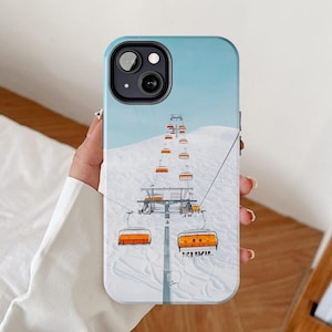 Skiing phone cover, Winter season iPhone case, Ski alps mountain Samsung galaxy, Snowboarding Google Pixel, Snow sport skier, Snowboarders