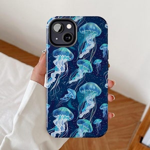 Funda para teléfono con medusas, diseño para iPhone inspirado en el océano, funda para amantes de la vida marina, Samsung Galaxy con criaturas marinas, Google Pixel con estilo acuático oceánico