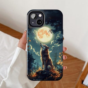 Wolf howling moon phone case, Animal iPhone cases, Wildlife Samsung galaxy cover, Wolves Google pixel gifts, Outdoor nature lover gift idea