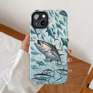 Thunfisch Handyhülle, Angeln Design iPhone Cover, Fischer-Enthusiasten, Abenteuer Ozean Google Pixel, Sea Samsung Galaxy, Camp im Freien
