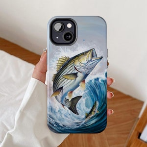 Gestreifte Barsch-Handyhülle, Angeln iPhone-Cover, Fischer-Enthusiasten, Abenteuer Ozean Google Pixel, Sea Samsung Galaxy, Camp im Freien