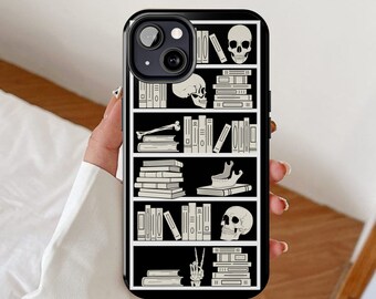 Book Lover Phone Case, Gothic Bookshelf Theme, Reader iPhone Cases