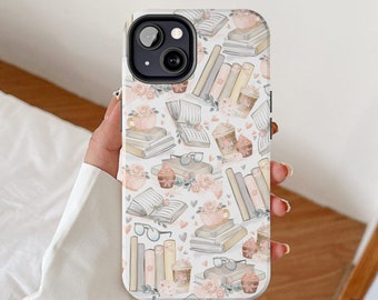 Books phone case, Bookish iPhone cases, Book lover themed gifts, Gift idea for bookworm, Booktrovert Librarian present, Booktok theme cover