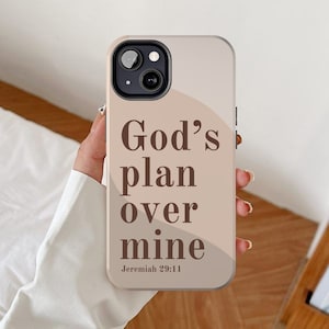 Funda para teléfono con versículo bíblico, cita "El plan de Dios sobre mí", el mejor regalo para la fe católica, fundas para iPhone con diseño cristiano, regalo de diseño religioso para ella.