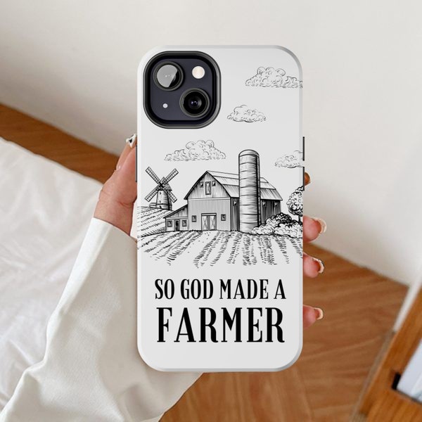 Christianity farm phone case, So god made a farmer quote, Farming iPhone case, Best farms gifts for catholic faith, Support farmers design