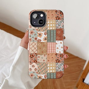 Coque de portable hygge, coques d'iPhone fleurs d'automne, coques Samsung galaxy fleurs d'automne, design google pixel pour la saison confortable et jardin floral patchwork