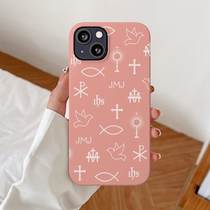 Marianisch-katholische Handyhülle, Bibellesergeschenk, Kreuz-Christentumssymbol, bestes christliches Geschenk für sie, Jungfrau-Mutter Maria iPhone-Hülle