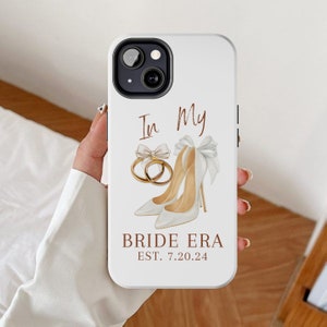 Funda para teléfono para futura novia, fundas para teléfono con lazo coqueto para novia, funda para el día de la boda, regalo para casarse, regalo de compromiso personalizado