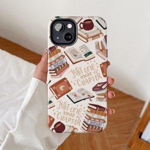 Telefoonhoesje boeken, iPhone-hoesjes boekenliefhebber, leesgrage Samsung Galaxy-cover, Booktok google pixel cadeau-idee voor haar, nog één hoofdstukcitaat