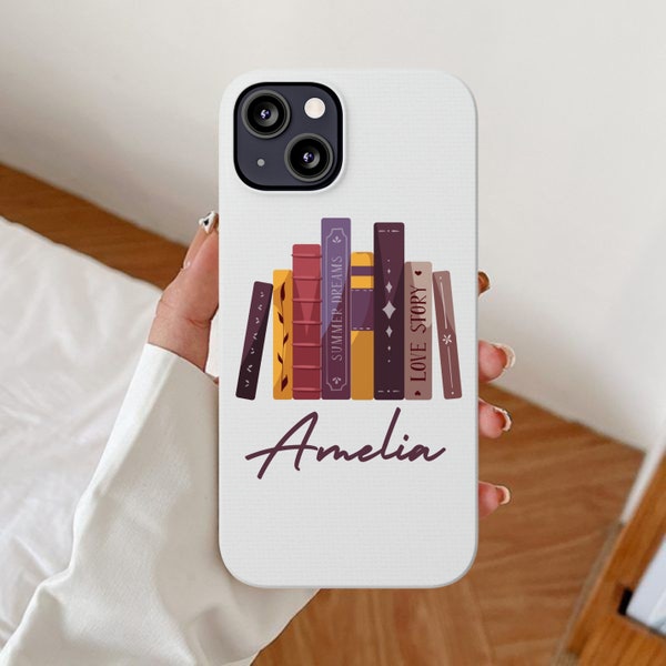 Personalized your name Phone Case Book Lover Customized iPhone cases bookworm club themed Samsung Galaxy cover gifts for booktrovert readers