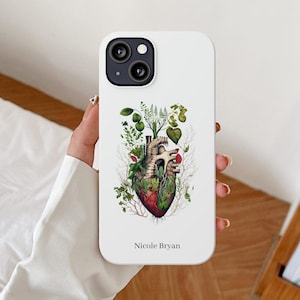 Human Anatomy Heart phone case, Minimalist iPhone cases, RN custom gift, Personalized gifts for Nurse, Name-customized Samsung Galaxy cover