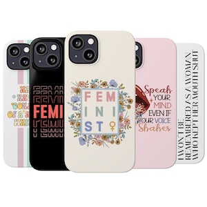 フェミニストの電話ケース ボヘミアン フェミニストのアートワーク アーティストのギフト フェミニストの私たちへの iPhone ケース 引用句のデザイン 強い女性の権利 平等 女性の力