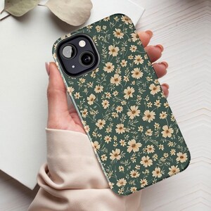 Green cottagecore phone case