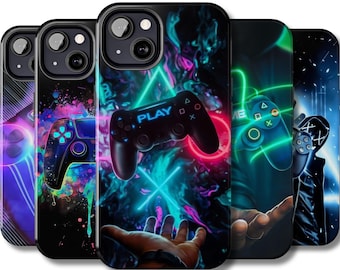 Gamingtelefonskal, iPhone-skal för videospel, Gamer neon Samsung Galaxy, Esports Google Pixel, Retrodesign, Fars dag-presentidé