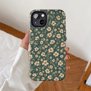 Green cottagecore phone case