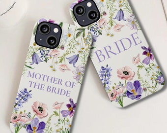Bridal phone case, Mother of the bride phone cases, Floral wedding day cover, Tie the knot gifts for her, Engagement present for Bride-to-Be