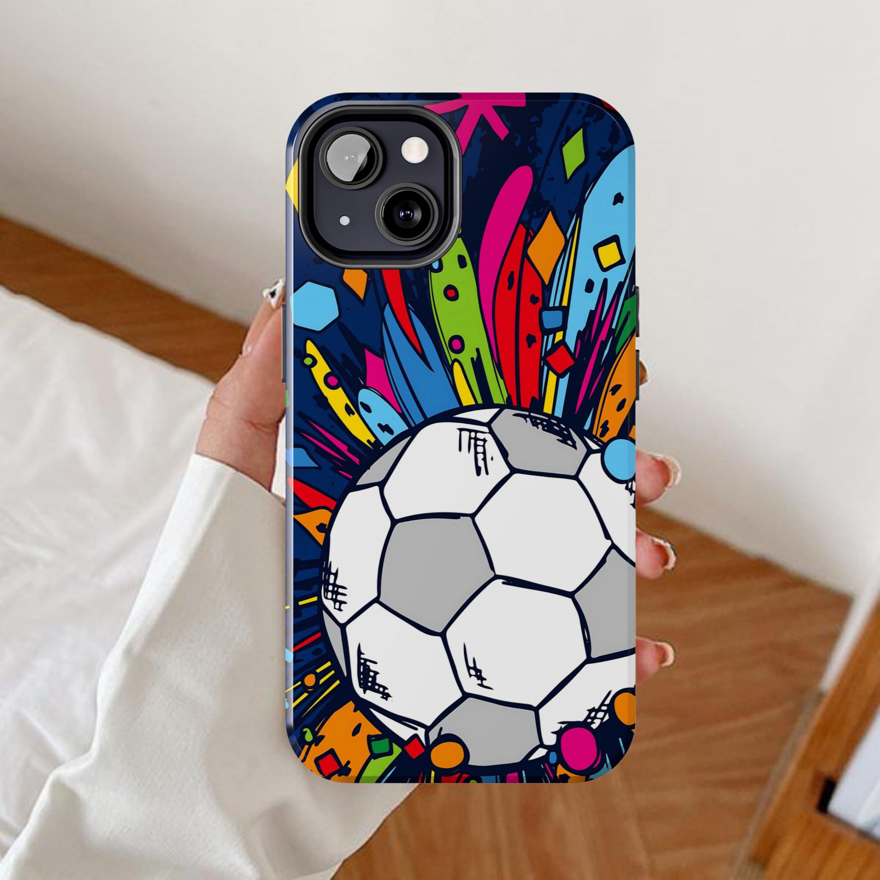 サッカーボールのスマホケース、サッカー選手のiPhoneカバー、スポーツ