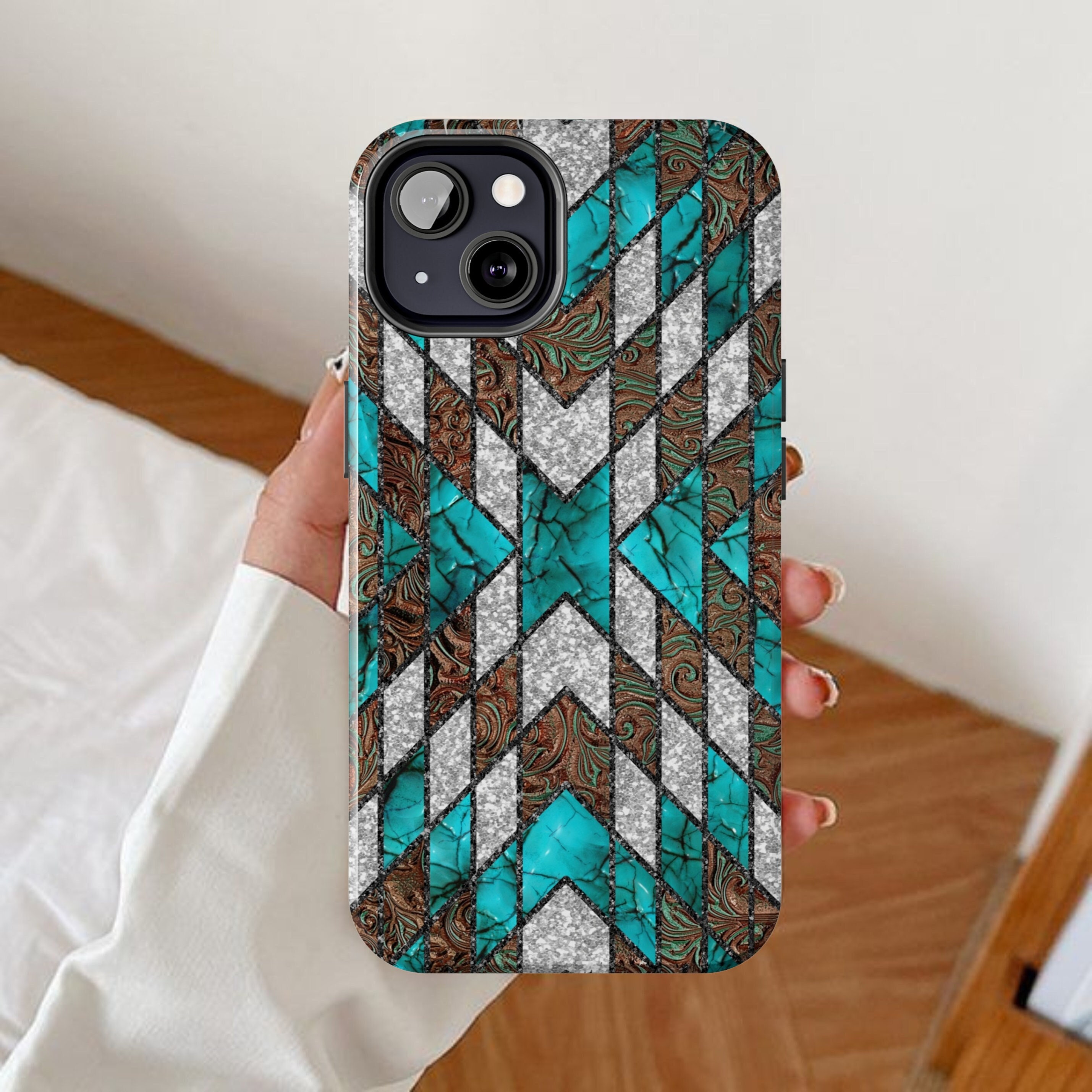 Society6 iPhone4/4S,5用 Pink Turquoise Girly Aztec Andes SEAMLESS Pattern Grunge Cowhide Aztec Hot Pink Digital
