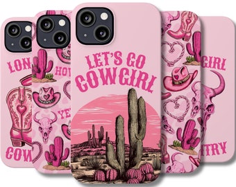 Coque de téléphone rose cow-girl, coques d'iPhone sur le thème des cow-boys, housse de style western, idées cadeaux pour les amateurs de rodéo du Far West, idée de cadeaux bottes Howdy pour elle