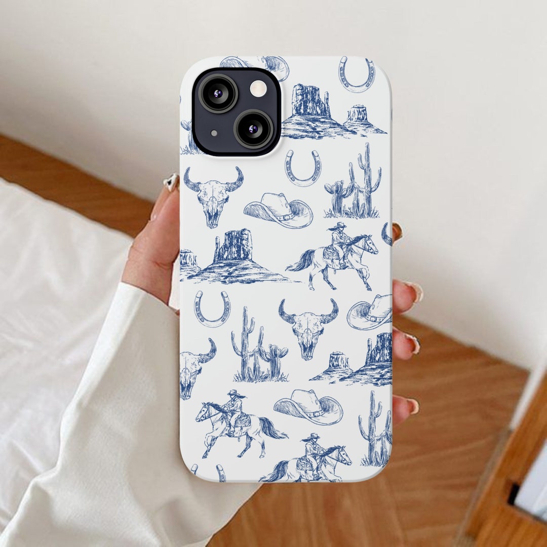 Cowboy Phone Case, French Toile De Jouy iPhone Cases, Western Themed