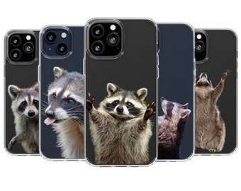 Raccoon Clear Phone Case, Racoon iPhone cases, Funny Animal Samsung Galaxy Cover, Fat raccoons portrait gift, gifts idea for Racoons lover