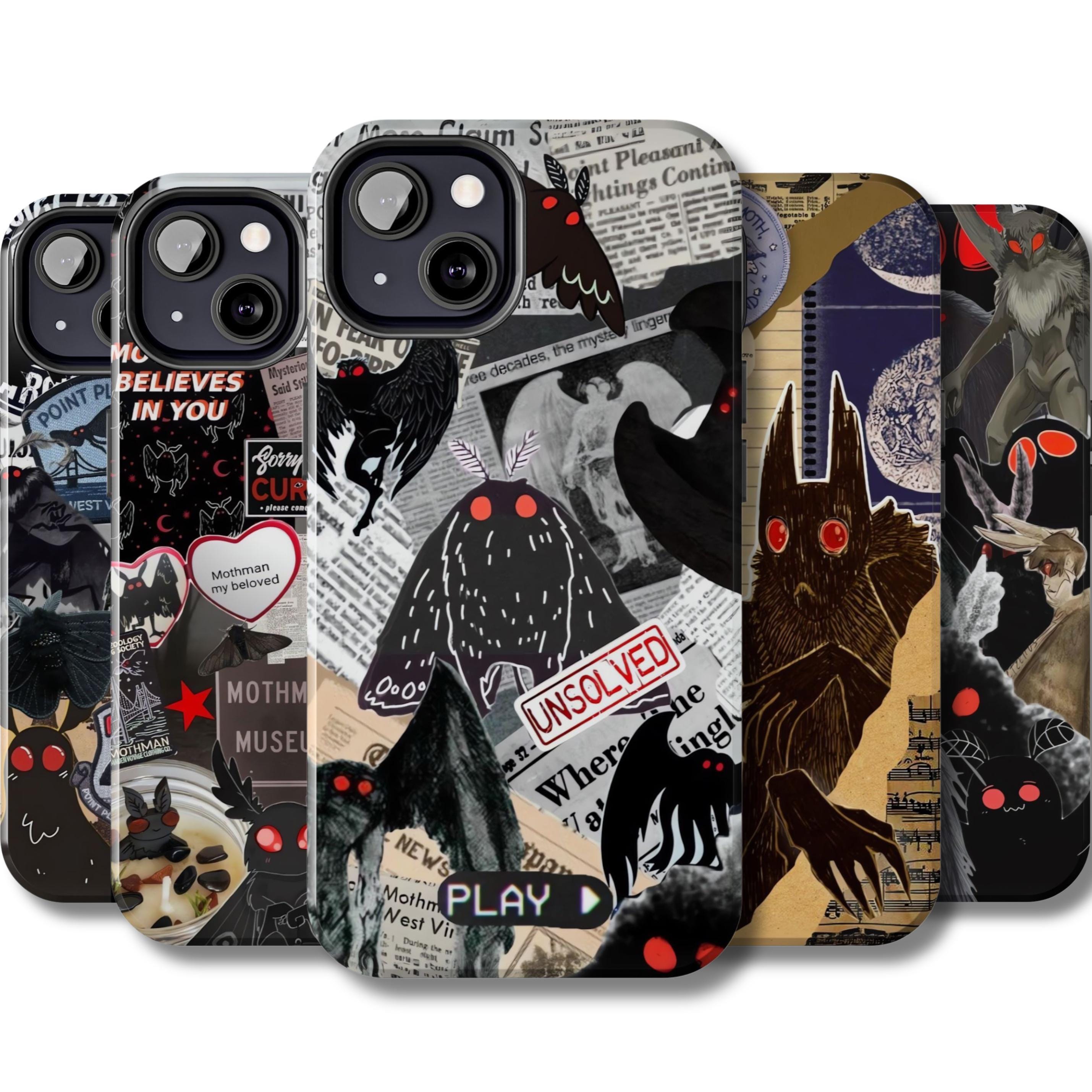 Capa de celular Mothman, Cryptidcore, capa de iPhone Folklore, Cryptid Samsung Galaxy, criatura monstro Google Pixel, lenda urbana, assustador assustador